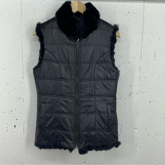 Linda Richards Women’s size XS Rex Black Rabbit Fur Reversible Vest - Picture 11 of 16